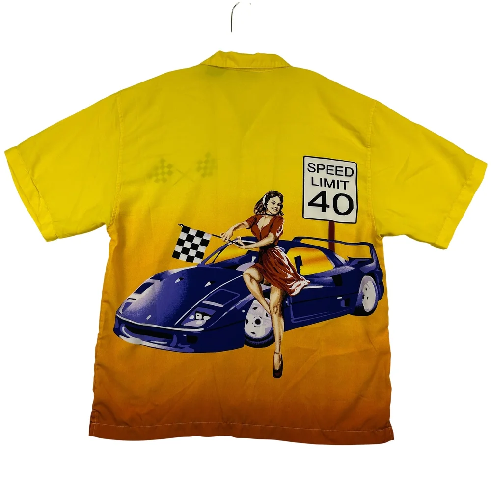 JET Shirt Mens Medium Speed Limit 40 Hot Rod Car Pinup Graphic Racing Tee